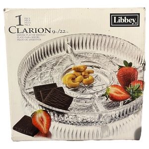 Libbey Clarion 9” Clear Glass Server Dish